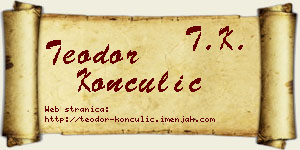 Teodor Konculić vizit kartica